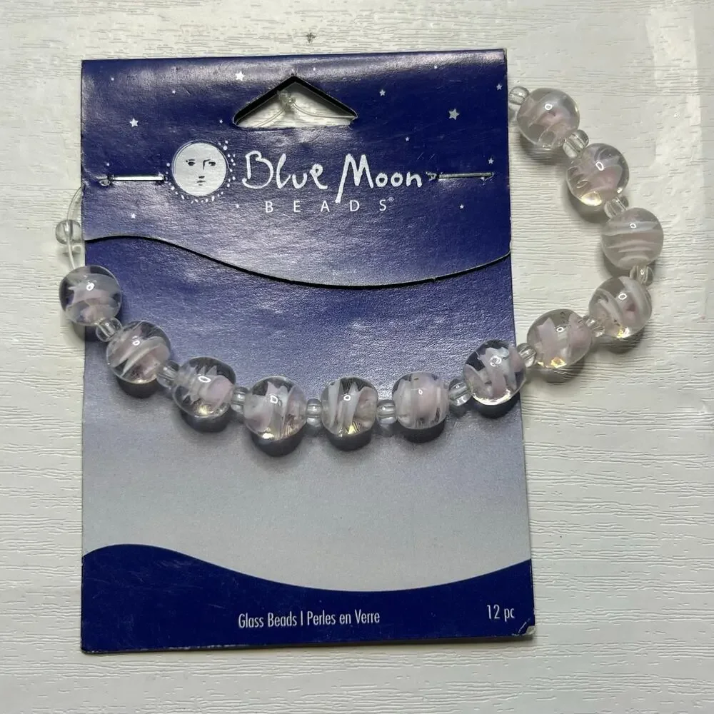 Blue Moon Beads Wire Wrapped Glass Bead Lot 7 Cards